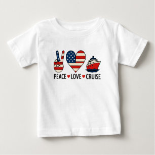 Camiseta Peace Love Cruise USA Vacance Vibes