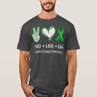 Camiseta Peace Love cura a consciência de doenças renais pa
