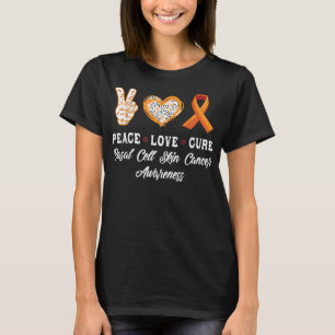 Camiseta Peace Love cura a consciência do cancer da pele da