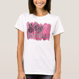 Camiseta peace love cura a cor do óleo de cancer mama T-Shi