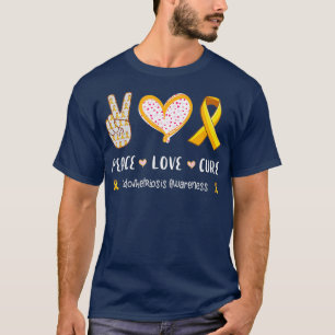 Camiseta Peace Love cura Endometriose consciência para hom