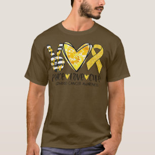 Camiseta Peace Love Cure Chilness Cancer Sensibence Dye