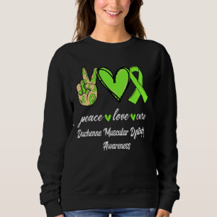Camiseta Peace Love Cure Duchenne Musical Dystrophy Ribbon