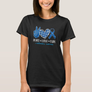 Camiseta Peace Love Cure Leopard's Disease Awaren