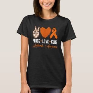 Camiseta Peace Love Cure Leukemia Conscientização Mês Guerr