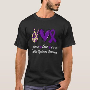 Camiseta Peace Love Cure Moebius Síndrome de Roxo Ribbon Aw