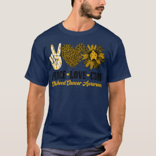 Camiseta Peace Love Cure Sunflower Chilhood Cancer Awarene
