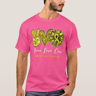Camiseta Peace Love Cure Sunflower Chilhood Cancer Awarene