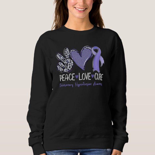 Camiseta Peace Love Cure Sunflower Pulmonary Hypertension A (Frente)