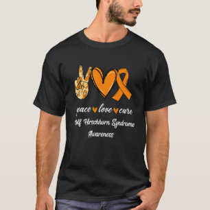 Camiseta Peace Love Cure Wolf Hirschhorn Syndrome Ribbon Aw
