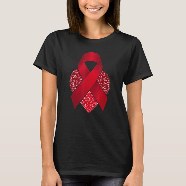 Camiseta Peace Love Cure World Aids Day HIVAIDS Awarse M (Frente)