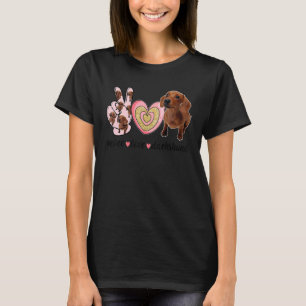 Camiseta Peace Love Dachshund Cujo Cachorro é Dia de as mãe