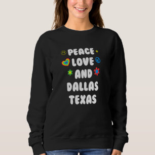Camiseta Peace Love Dallas Texas Patriotic Tx Patriotism Da