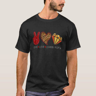 Camiseta Peace Love Diamond For Diamond Painting