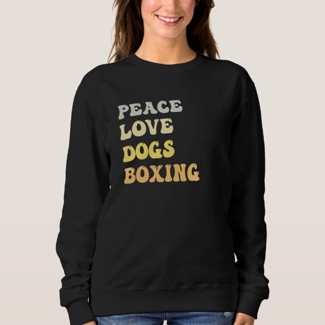 Camiseta Peace Love Dogs Boxing   Retro (Frente)