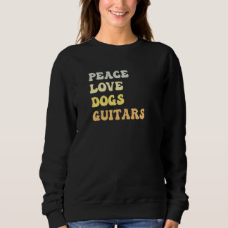 Camiseta Peace Love Dogs Guitars  Retro