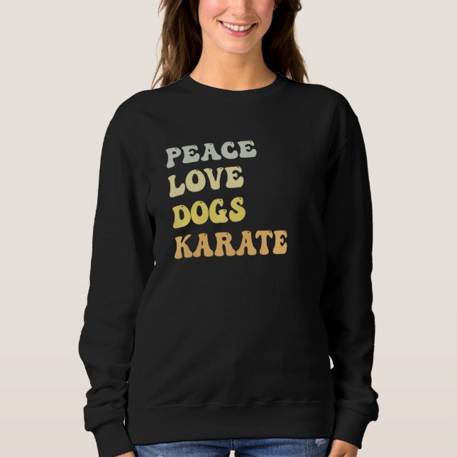 Camiseta Peace Love Dogs Karate  Retro (Frente)