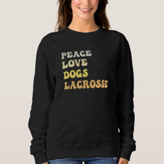 Camiseta Peace Love Dogs Lacrosse   Retro