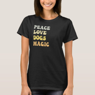 Camiseta Peace Love Dogs Magic Retro