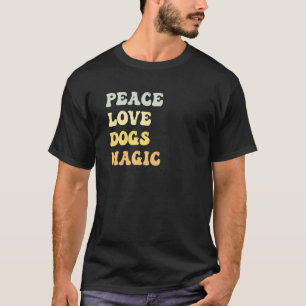 Camiseta Peace Love Dogs Magic Retro