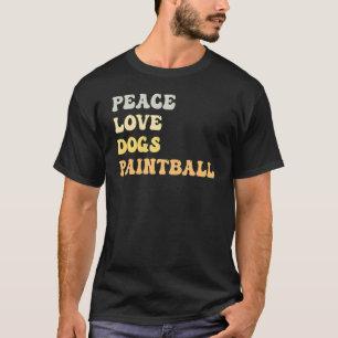 Camiseta Peace Love Dogs Paintball Retro