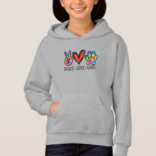Camiseta Peace Love Dogs Paws Tie Dye Rainbow Animal Rescut