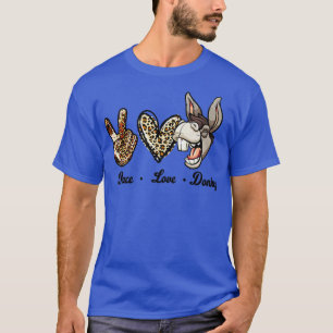 Camiseta Peace Love Donkey Cinza Donkey Farmer