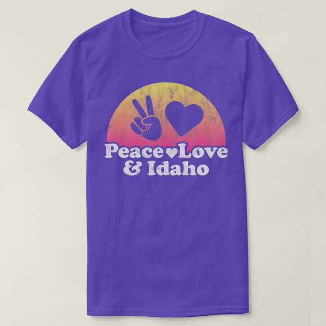 Camiseta Peace Love e Idaho (Frente do Design)