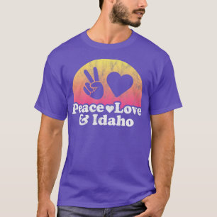 Camiseta Peace Love e Idaho