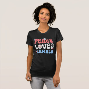 Camiseta Peace Love e Kamala Harris 2024