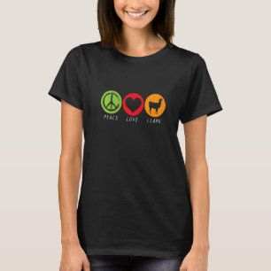 Camiseta Peace Love e Lhamas
