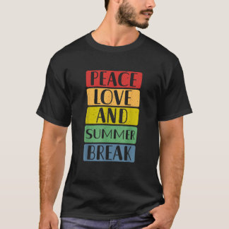 Camiseta Peace Love E Summer Break Beach Vibes Summer Gif