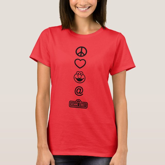 Camiseta Peace Love Elmo (Frente)