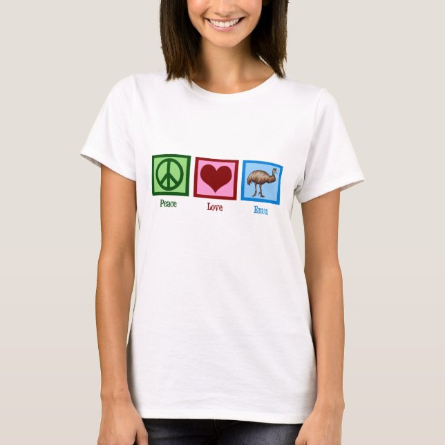 Camiseta Peace Love Emu (Frente)