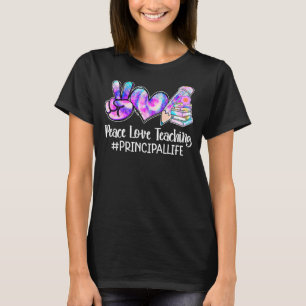 Camiseta Peace Love Ensinando Professora Da Vida Principal 