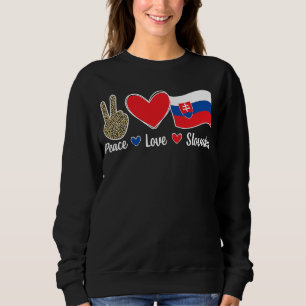 Camiseta Peace Love Eslováquia Bandeira Eslovaca Raízes Esl