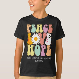 Camiseta Peace Love Esperança Complexa Síndrome Regional de