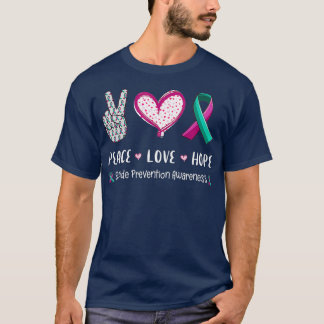 Camiseta Peace Love esperança de prevenção suicida