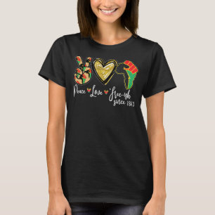 Camiseta Peace Love Free Ish Desde 1865 JunteAfrican M