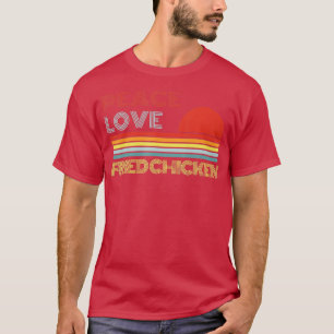 Camiseta Peace Love Fried Chicken Retro Vintage