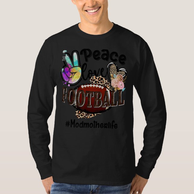 Camiseta Peace Love Futebol ModMãe Mãe Avó Leo (Frente)