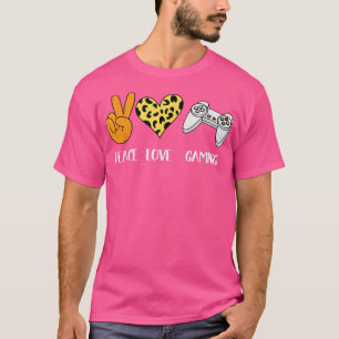 Camiseta Peace Love Gaming Lazy Halloween Figurume Videogam