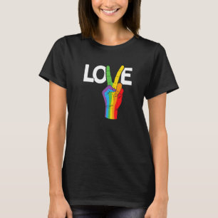 Camiseta Peace Love Gay Rainbow Pride Lgbtq Transgender Div
