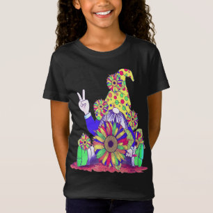 Camiseta Peace Love Gnomo Hippie Gnomes Carnaval Cores Dec