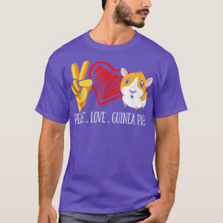 Camiseta Peace Love Guiné Pig Funny Guiné Pig
