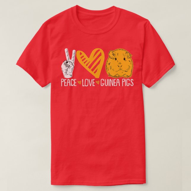 Camiseta Peace Love Guiné Pigs Guiné Lover - 7 (Frente do Design)