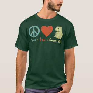 Camiseta Peace Love Guiné Pigs Lover Wheek Premium 4