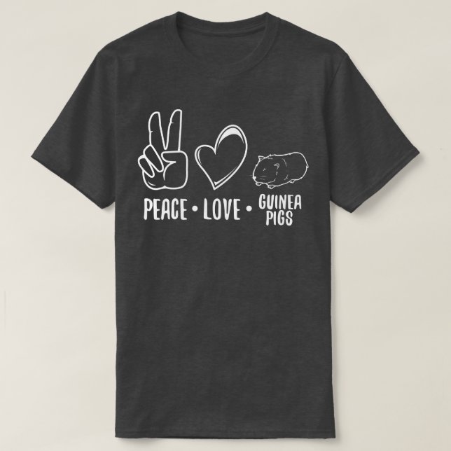 Camiseta Peace love guinea pigs 66 (Frente do Design)