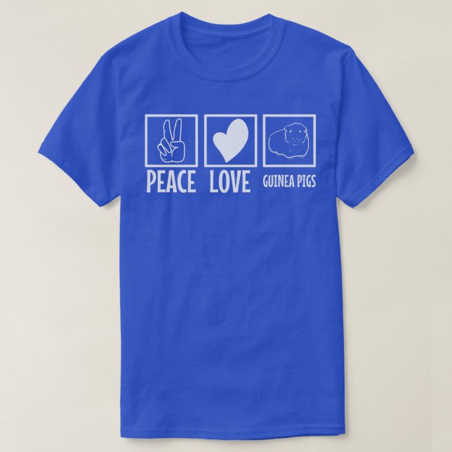 Camiseta Peace love guinea pigs 68 (Frente do Design)