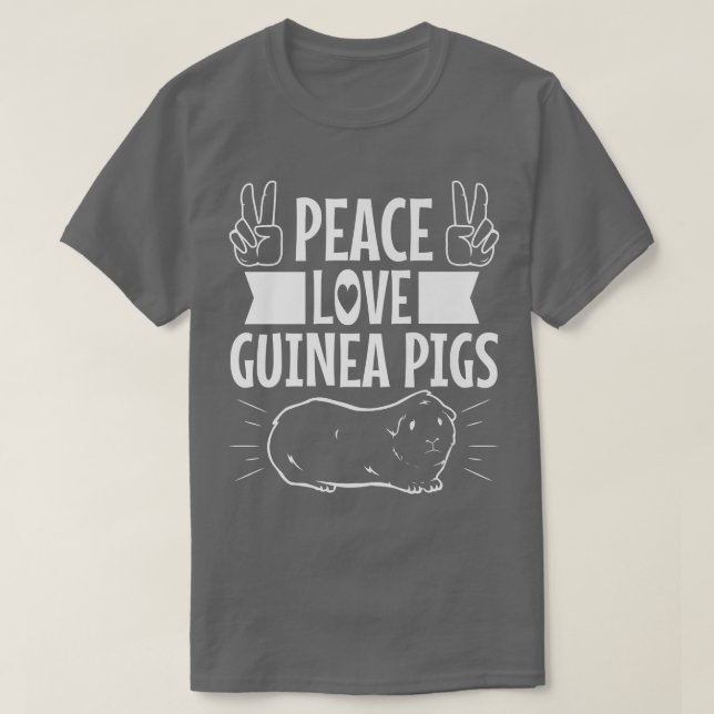 Camiseta Peace love guinea pigs 70 (Frente do Design)